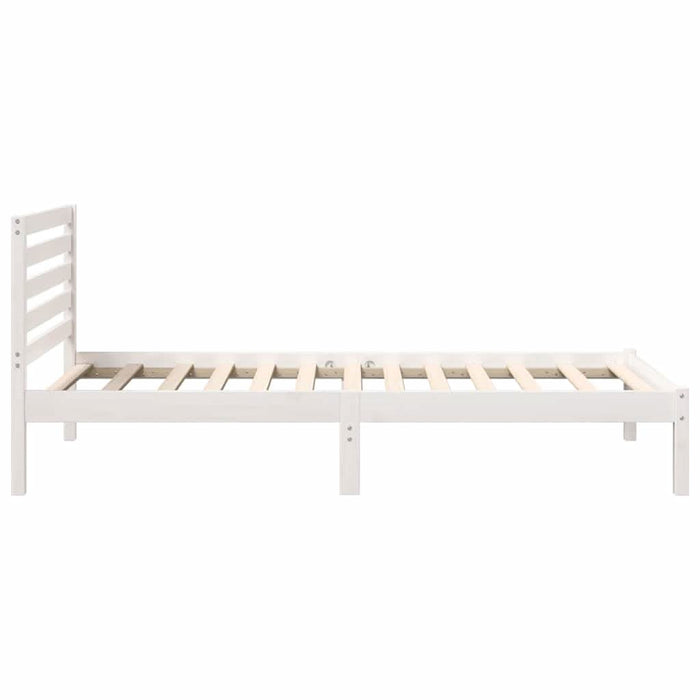 Cadru de pat cu headboard Alb 75 x 190 cm Lemn masiv de pin - WALTI WALTI