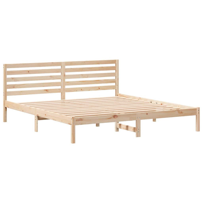 Cadru de pat cu headboard Maro 200 x 200 cm Lemn masiv de pin - WALTI WALTI