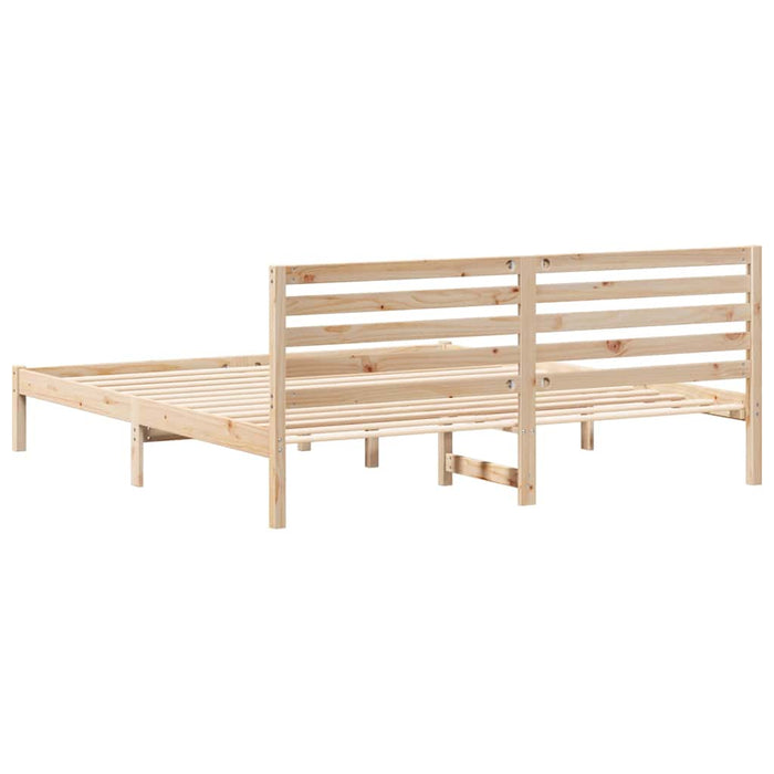 Cadru de pat cu headboard Maro 200 x 200 cm Lemn masiv de pin - WALTI WALTI