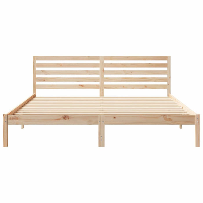 Cadru de pat cu headboard Maro 200 x 200 cm Lemn masiv de pin - WALTI WALTI