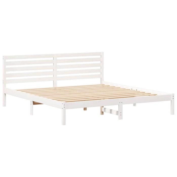Cadru de pat cu headboard Alb 200 x 200 cm Lemn masiv de pin - WALTI WALTI