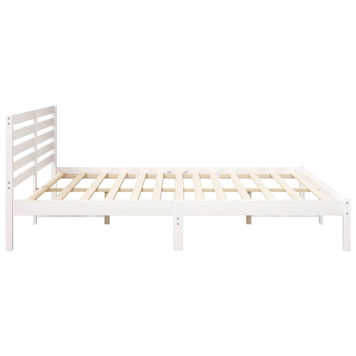Cadru de pat cu headboard Alb 200 x 200 cm Lemn masiv de pin - WALTI WALTI