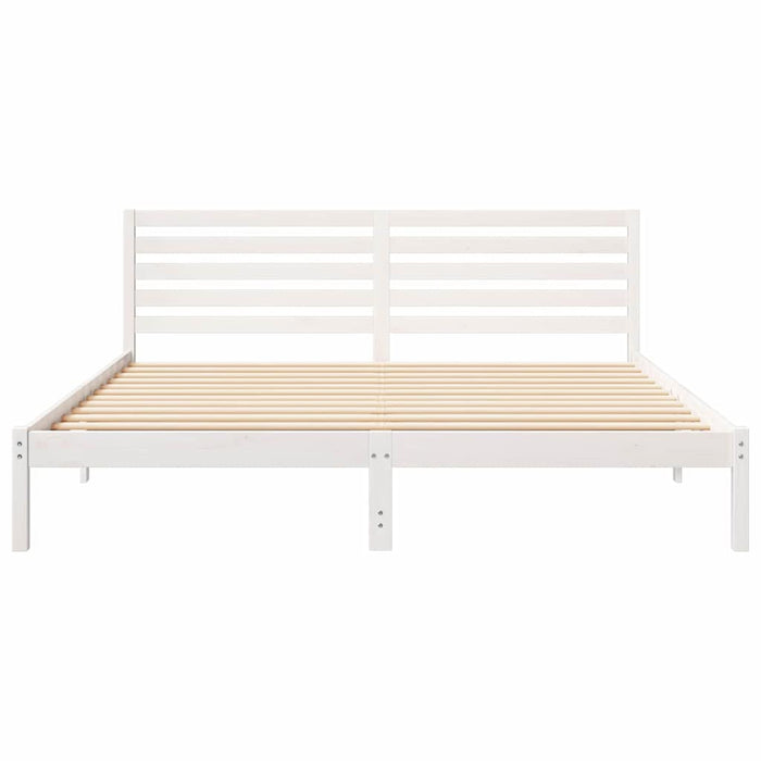 Cadru de pat cu headboard Alb 180 x 200 cm Lemn masiv de pin - WALTI WALTI