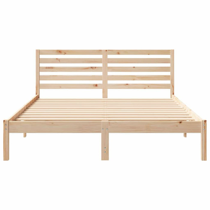 Cadru de pat cu headboard Maro 160 x 200 cm Lemn masiv de pin - WALTI WALTI