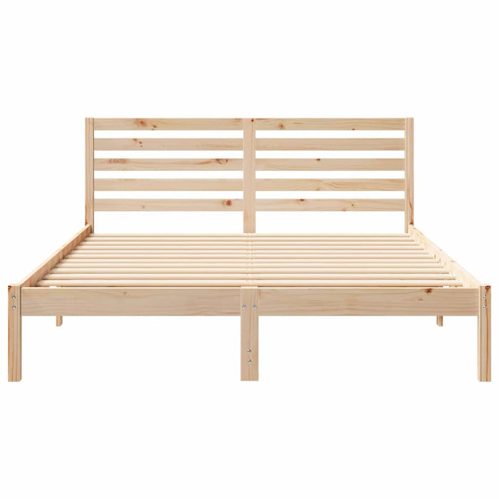 Cadru de pat cu headboard Maro 150 x 200 cm Lemn masiv de pin - WALTI WALTI