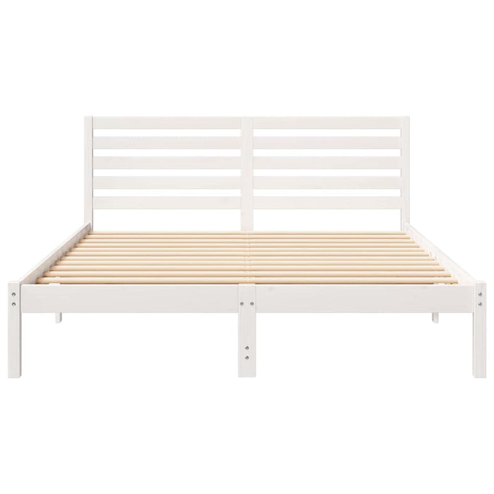 Cadru de pat cu headboard Alb 150 x 200 cm Lemn masiv de pin - WALTI WALTI