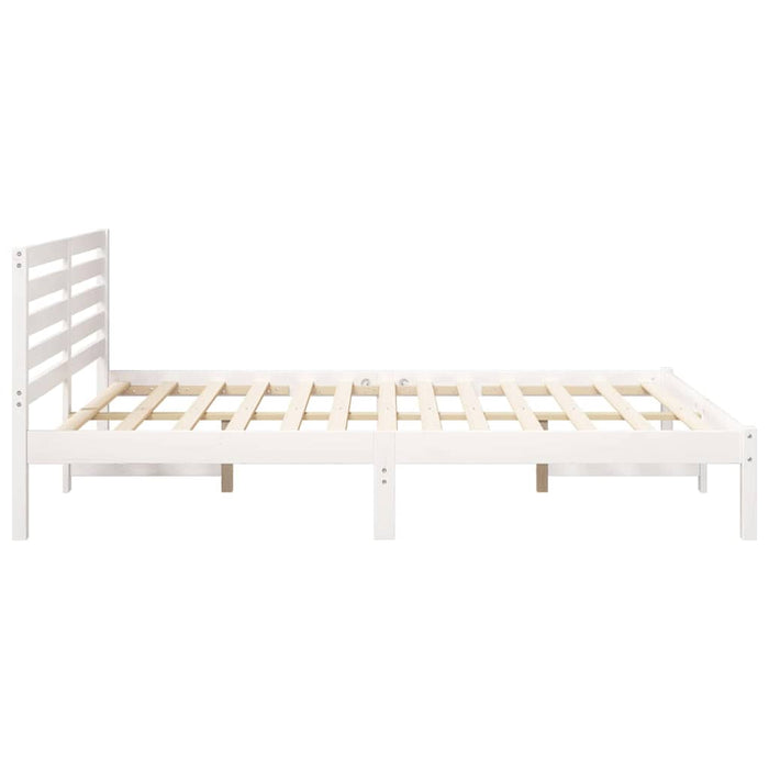 Cadru de pat cu headboard Alb 140 x 200 cm Lemn masiv de pin - WALTI WALTI