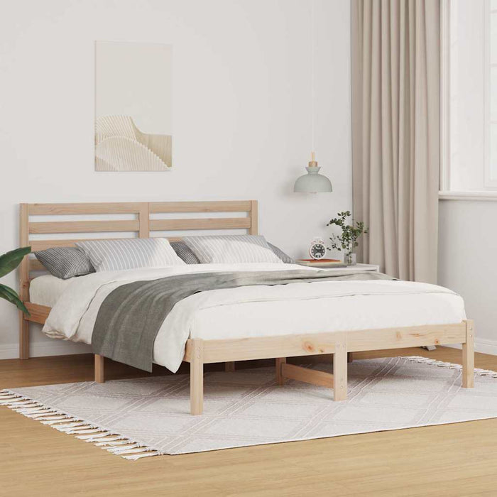 Cadru de pat cu headboard Maro 120 x 200 cm Lemn masiv de pin - WALTI WALTI