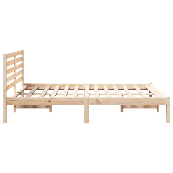 Cadru de pat cu headboard Maro 120 x 200 cm Lemn masiv de pin - WALTI WALTI