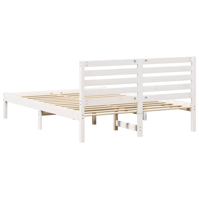 Cadru de pat cu headboard Alb 120 x 200 cm Lemn masiv de pin - WALTI WALTI