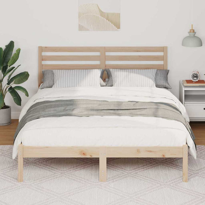 Cadru de pat cu headboard Maro 140 x 190 cm Lemn masiv de pin - WALTI WALTI
