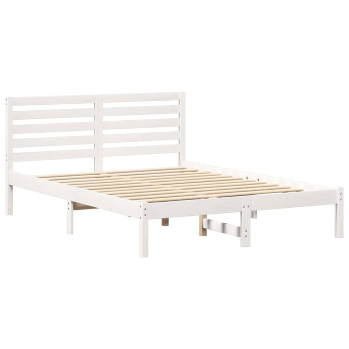 Cadru de pat cu headboard Alb 140 x 190 cm Lemn masiv de pin - WALTI WALTI