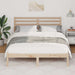 Cadru de pat cu headboard Maro 135 x 190 cm Lemn masiv de pin - WALTI WALTI