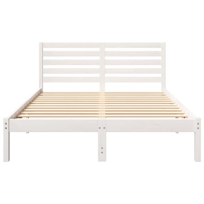 Cadru de pat cu headboard Alb 135 x 190 cm Lemn masiv de pin - WALTI WALTI