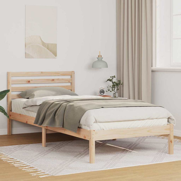 Cadru de pat cu headboard Maro 80 x 210 cm Lemn masiv de pin - WALTI WALTI