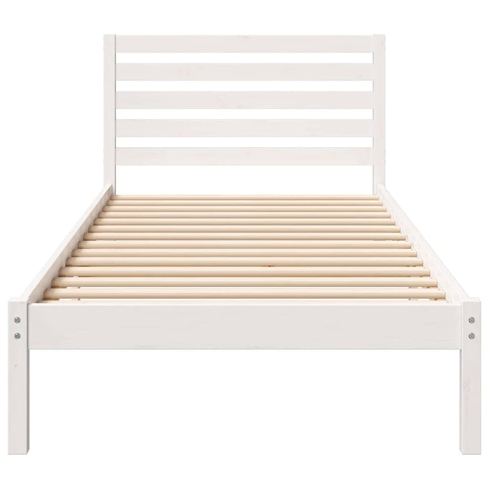 Cadru de pat cu headboard Alb 80 x 210 cm Lemn masiv de pin - WALTI WALTI