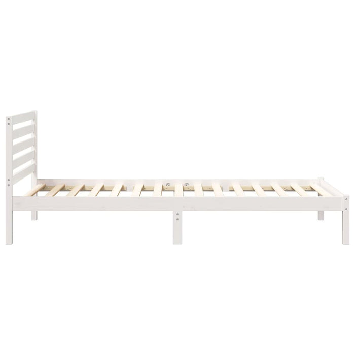 Cadru de pat cu headboard Alb 80 x 210 cm Lemn masiv de pin - WALTI WALTI