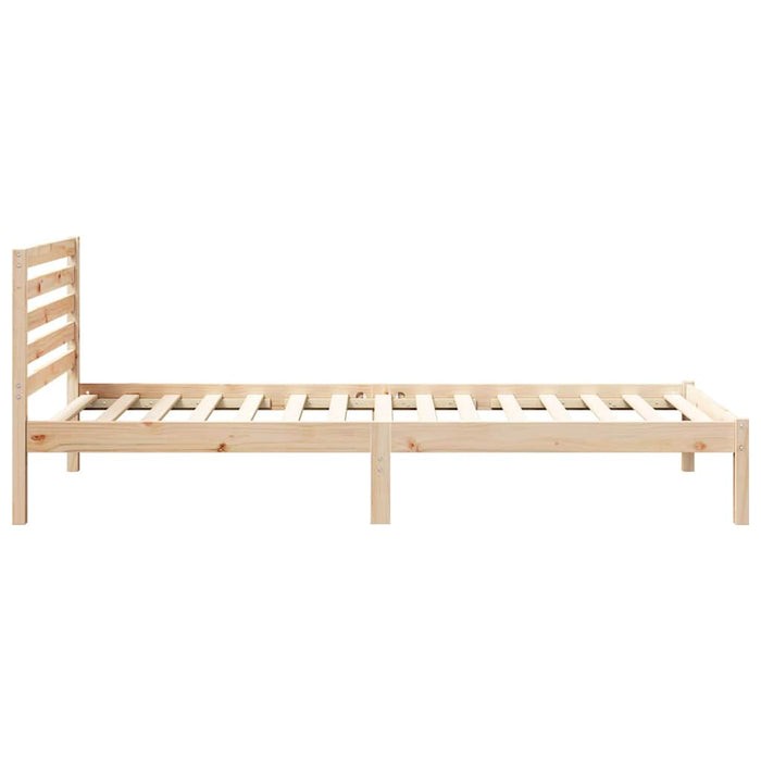 Cadru de pat cu headboard Maro 90 x 210 cm Lemn masiv de pin - WALTI WALTI