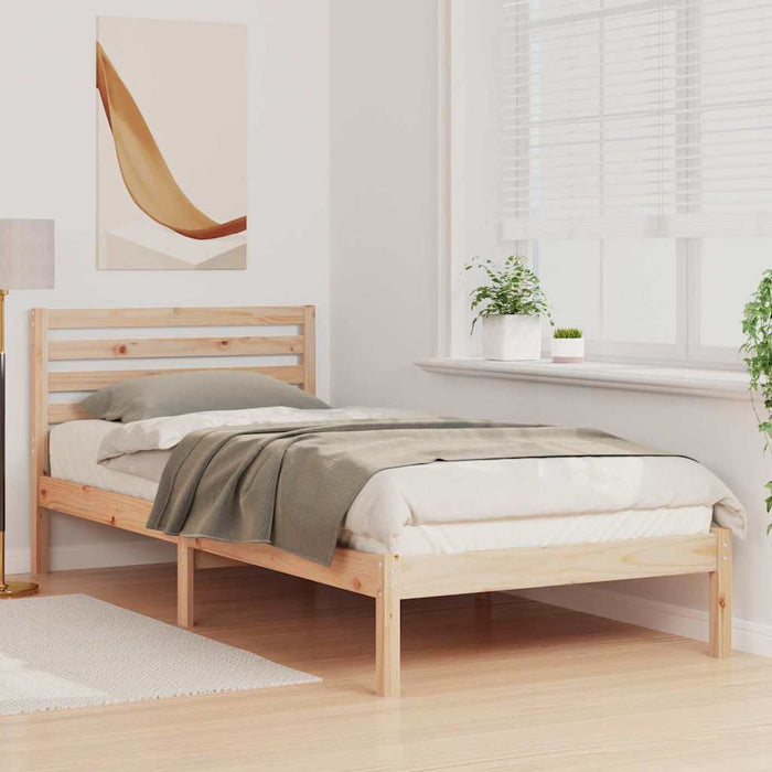 Cadru de pat cu headboard Maro 100 x 210 cm Lemn masiv de pin - WALTI WALTI