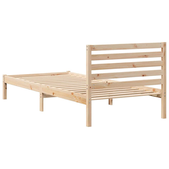 Cadru de pat cu headboard Maro 100 x 210 cm Lemn masiv de pin - WALTI WALTI