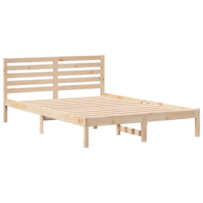 Cadru de pat cu headboard Maro 140 x 210 cm Lemn masiv de pin - WALTI WALTI