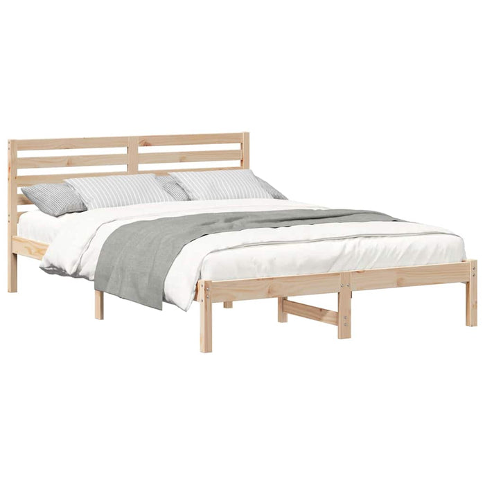 Cadru de pat cu headboard Maro 140 x 210 cm Lemn masiv de pin - WALTI WALTI