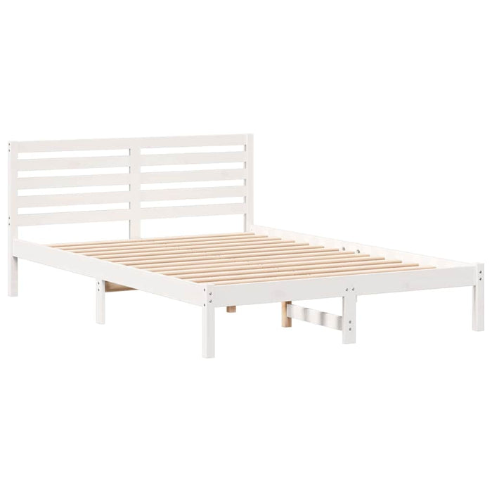 Cadru de pat cu headboard Alb 140 x 210 cm Lemn masiv de pin - WALTI WALTI