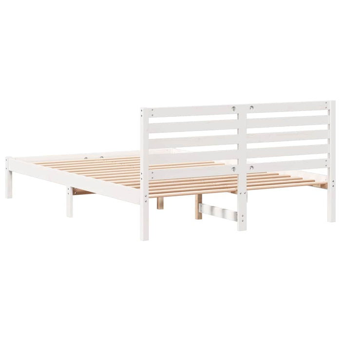 Cadru de pat cu headboard Alb 140 x 210 cm Lemn masiv de pin - WALTI WALTI