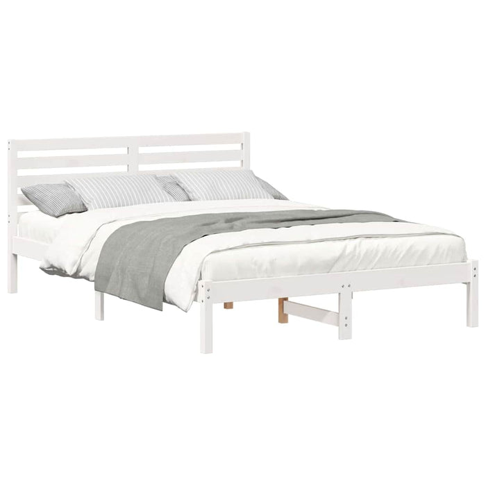 Cadru de pat cu headboard Alb 140 x 210 cm Lemn masiv de pin - WALTI WALTI