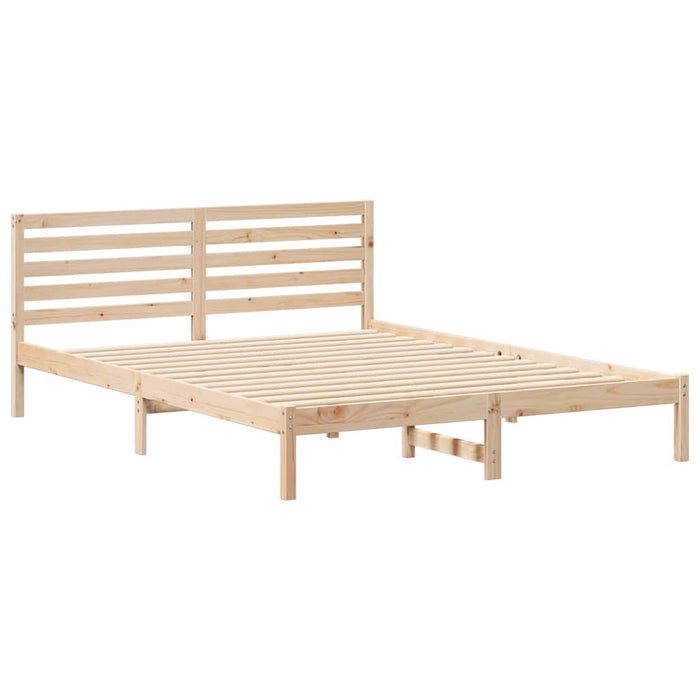 Cadru de pat cu headboard Maro 160 x 210 cm Lemn masiv de pin - WALTI WALTI
