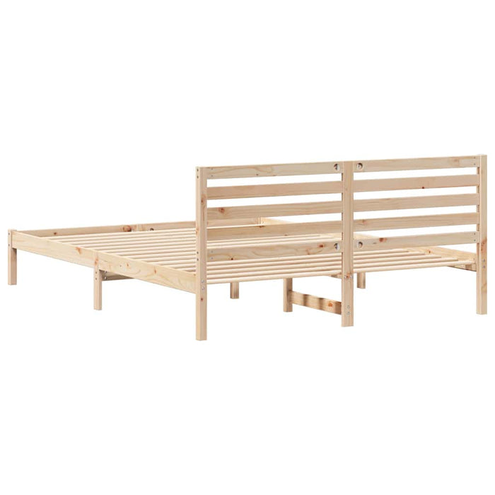 Cadru de pat cu headboard Maro 160 x 210 cm Lemn masiv de pin - WALTI WALTI