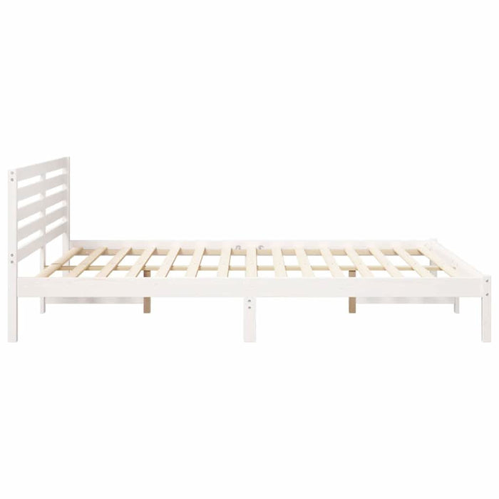 Cadru de pat cu headboard Alb 160 x 210 cm Lemn masiv de pin - WALTI WALTI