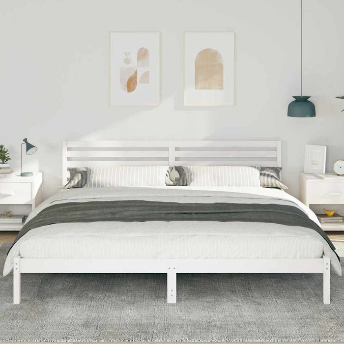 Cadru de pat cu headboard Alb 180 x 210 cm Lemn masiv de pin - WALTI WALTI