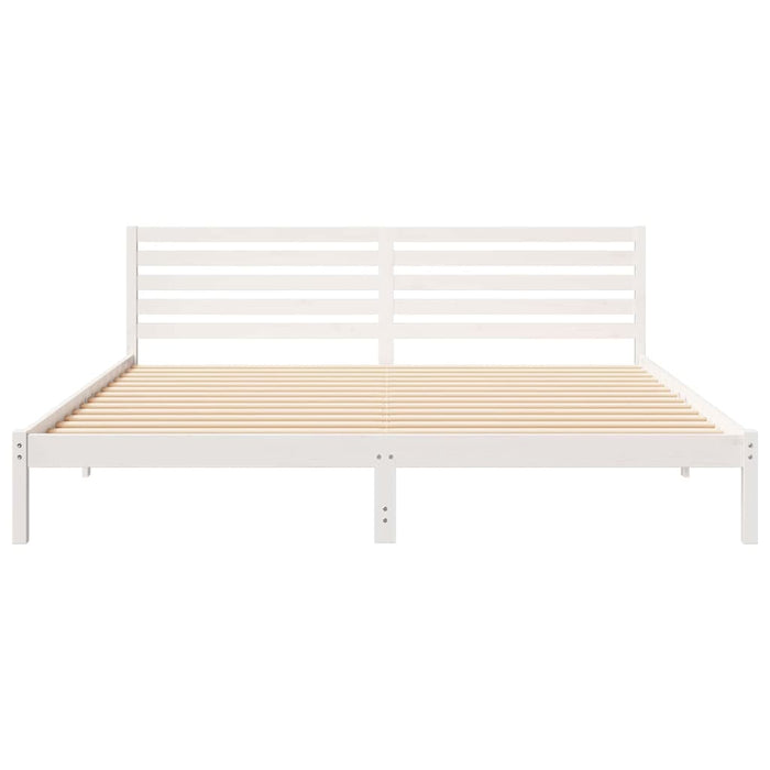 Cadru de pat cu headboard Alb 180 x 210 cm Lemn masiv de pin - WALTI WALTI