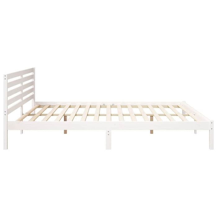 Cadru de pat cu headboard Alb 180 x 210 cm Lemn masiv de pin - WALTI WALTI