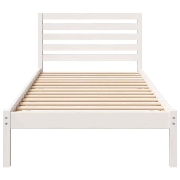 Cadru de pat cu headboard Alb 80 x 220 cm Lemn masiv de pin - WALTI WALTI