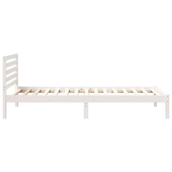Cadru de pat cu headboard Alb 80 x 220 cm Lemn masiv de pin - WALTI WALTI
