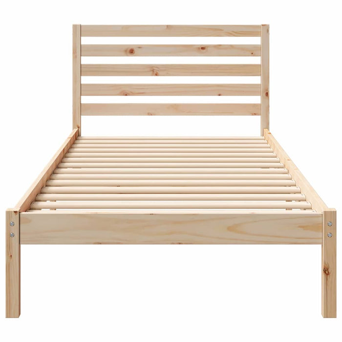 Cadru de pat cu headboard Maro 100 x 220 cm Lemn masiv de pin - WALTI WALTI