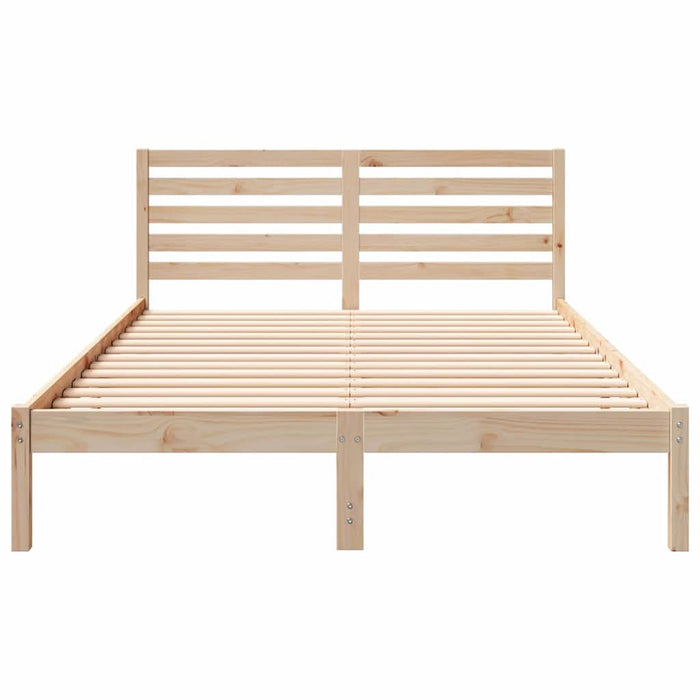 Cadru de pat cu headboard Maro 140 x 220 cm Lemn masiv de pin - WALTI WALTI