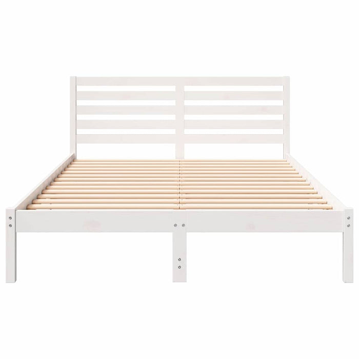 Cadru de pat cu headboard Alb 140 x 220 cm Lemn masiv de pin - WALTI WALTI