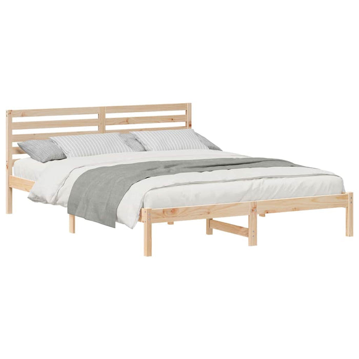 Cadru de pat cu headboard Maro 160 x 220 cm Lemn masiv de pin - WALTI WALTI