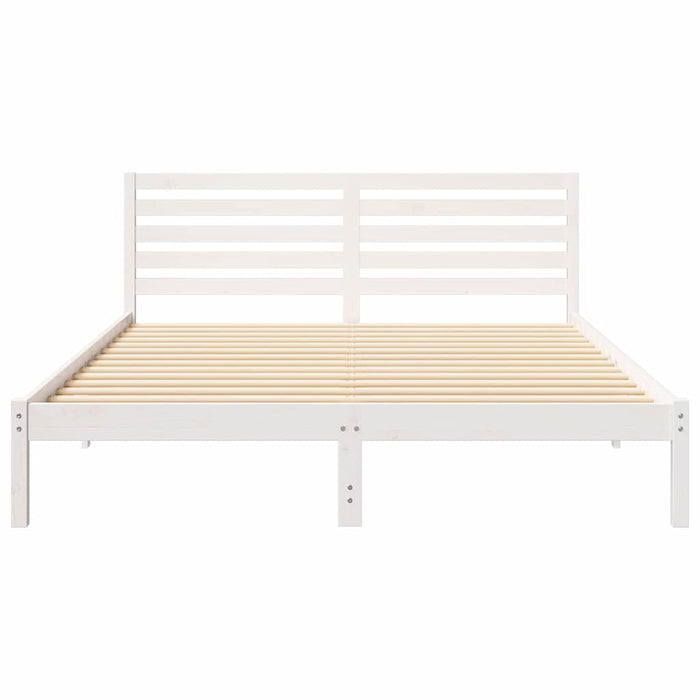 Cadru de pat cu headboard Alb 160 x 220 cm Lemn masiv de pin - WALTI WALTI
