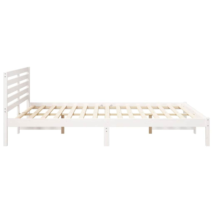 Cadru de pat cu headboard Alb 160 x 220 cm Lemn masiv de pin - WALTI WALTI
