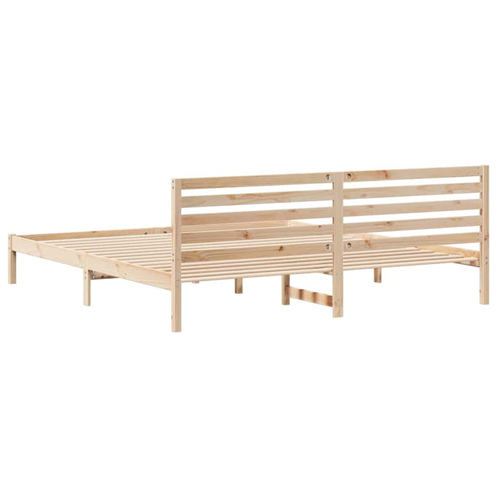 Cadru de pat cu headboard Maro 180 x 220 cm Lemn masiv de pin - WALTI WALTI