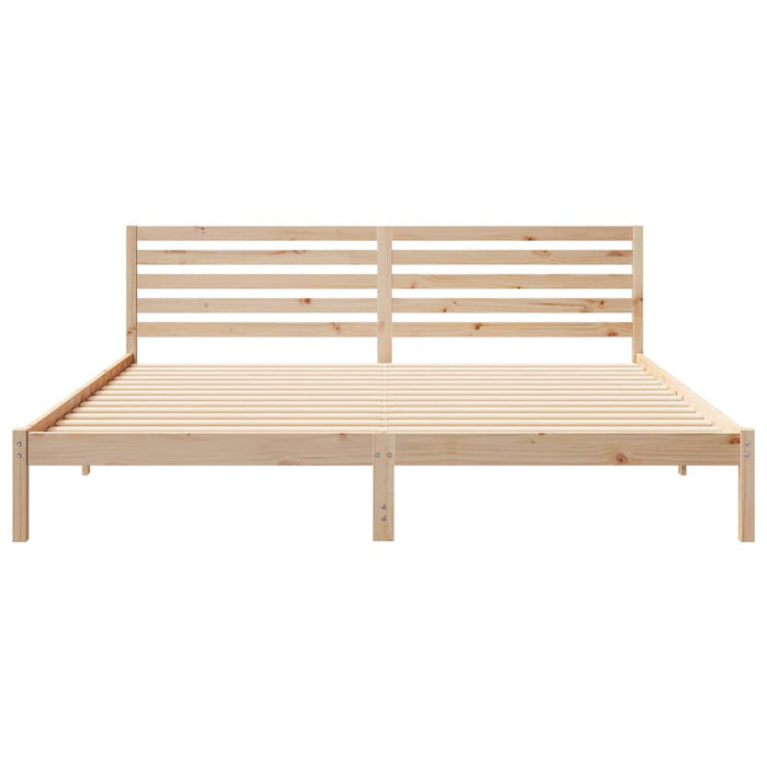 Cadru de pat cu headboard Maro 180 x 220 cm Lemn masiv de pin - WALTI WALTI