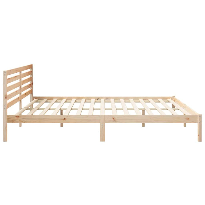 Cadru de pat cu headboard Maro 180 x 220 cm Lemn masiv de pin - WALTI WALTI