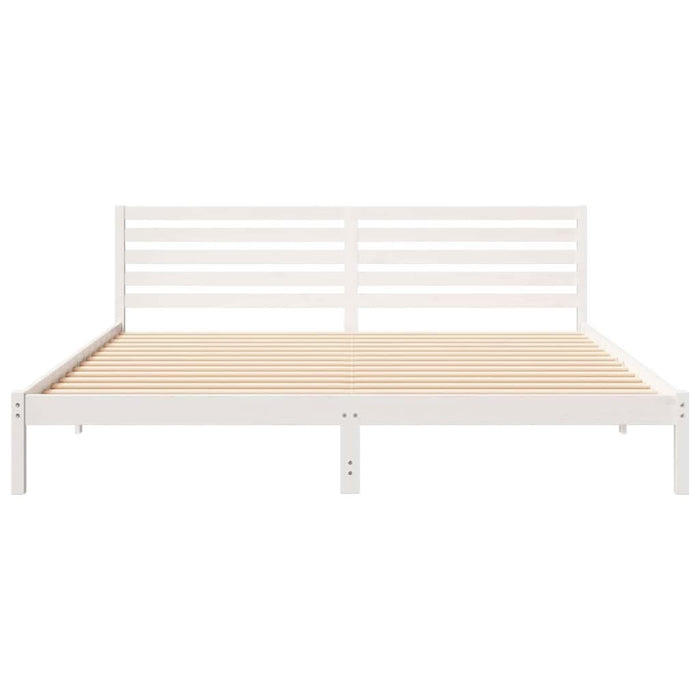 Cadru de pat cu headboard Alb 180 x 220 cm Lemn masiv de pin - WALTI WALTI