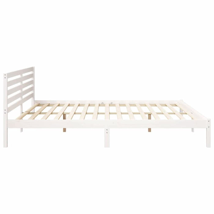Cadru de pat cu headboard Alb 180 x 220 cm Lemn masiv de pin - WALTI WALTI
