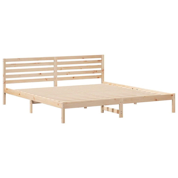Cadru de pat cu headboard Maro 200 x 220 cm Lemn masiv de pin - WALTI WALTI