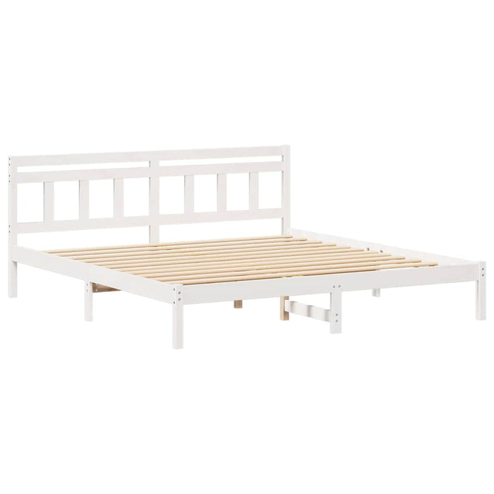 Cadru de pat cu headboard Alb Lemn masiv de pin - WALTI WALTI